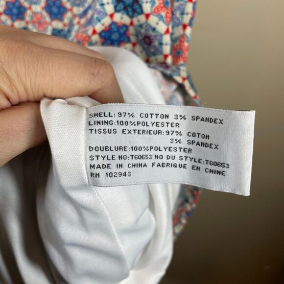 TULLE Multicolor Stain Glass Fit And Flare Dress Size M Floral Print Sleeveless - Picture 6 of 11